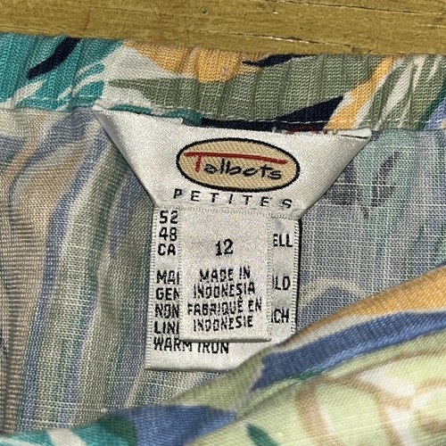 Maxi gonna vintage Talbots lino taglia 12 floreale crociera tropicale primavera viaggio - Foto 7 di 9
