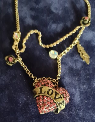 Herz Kette  Betsey Johnson  Herz Charm Halskette pink 