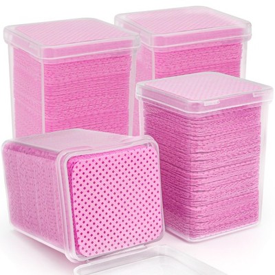 Rolybag Lint Free Nail Wipes, 800 PCS Polish Remover 800 Square -Pink 