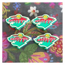 4 Piece MINNESOTA Hockey Team Silicone Focal Beads DIY Pens Keychains Sports