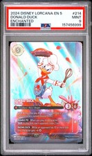 2024 DISNEY LORCANA EN 5-SHIMMERING SKIES 214 DONALD DUCK - PIE SLINGER PSA 9