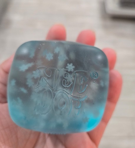 RARE Schylling NeeDoh Glow Flake Nice Cube Blue Snowflake HTF Authentic