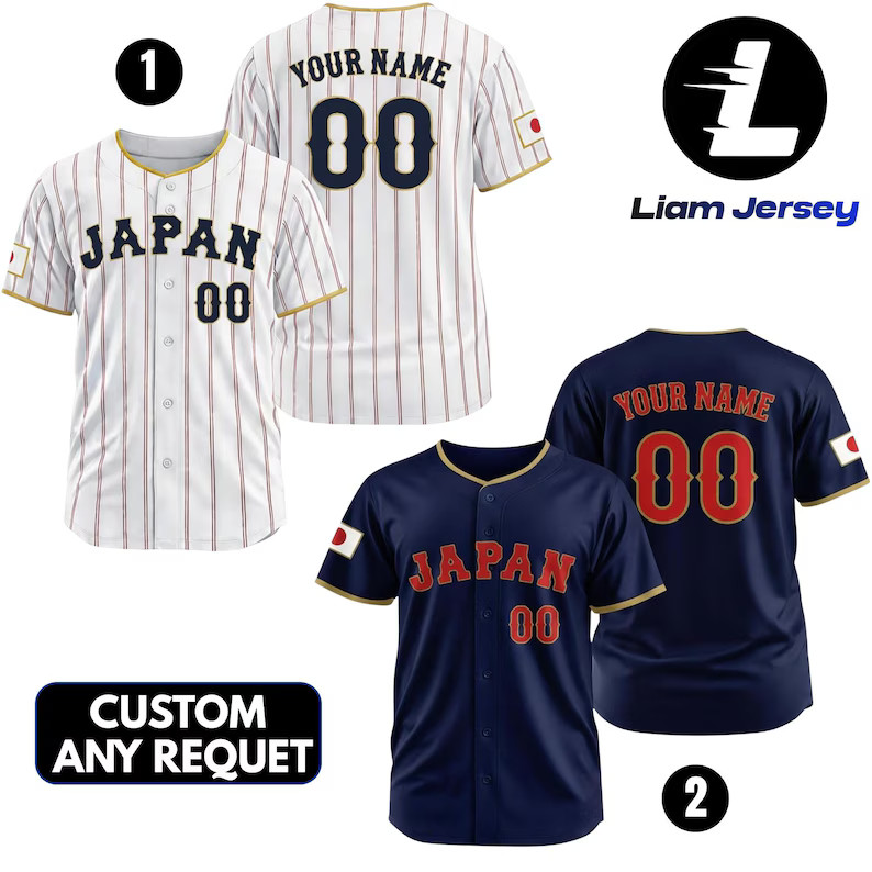 Japan Baseball Jersey Custom Name Number Personalized Fan Gift Shirt Top