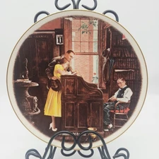 Norman Rockwell Limited Edition Gorham Marriage License Plate 1976 C20563 