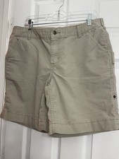 Carhartt Cargo Shorts Womens 16 Khaki Original Fit Work Carpenter Loop
