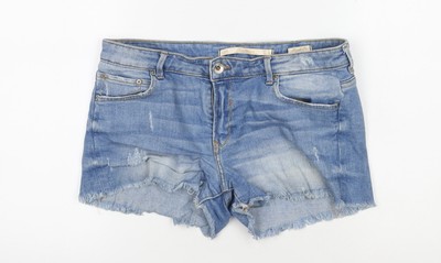 Desa Damen blau Denim abgeschnitten Shorts Größe 12