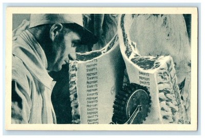 Side Of Beef Quartered Swift's Premium Meats Vintage Postcard