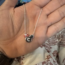 Disney Parks 2025 Minnie Mouse Letters C Necklace Junior