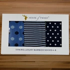House of Tweed Luxury Ladies Bamboo Novelty Socks 3 Pairs Gift Box