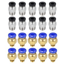 20 Pcs PC4-M6/M10 Straight Through Fitting, 2x4mm Tubes, Blue/Black