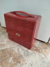 Valigetta porta dischi 45 giri rossa e nera 20x20x10 cm #
