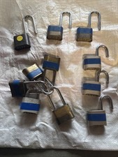 Lot of 11 Vintage Master Lock Padlocks Brass