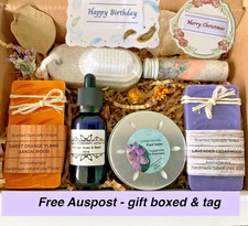 GIFT BOX PAMPER PACK HAMPER HANDMADE PLANT SOAPS NATURAL BATH BODY SET GIFT TAG