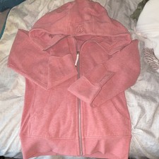 Lululemon Pink Full Zip Hoodie Cotton Blend Fleece Women's Size 8 Long Sleeve