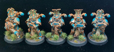 Warhammer 40k Thousand Sons 5x Rubric Marines bemalt Chaos Space Marines