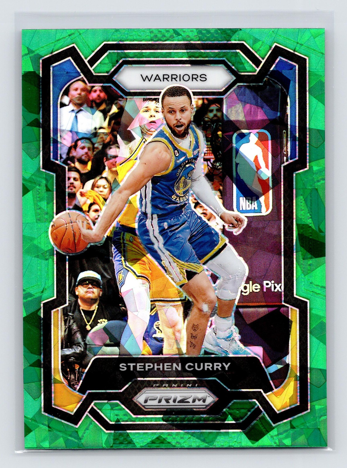 2023-24 Panini Prizm #119 Stephen Curry Prizms Green Ice Fanatics SP
