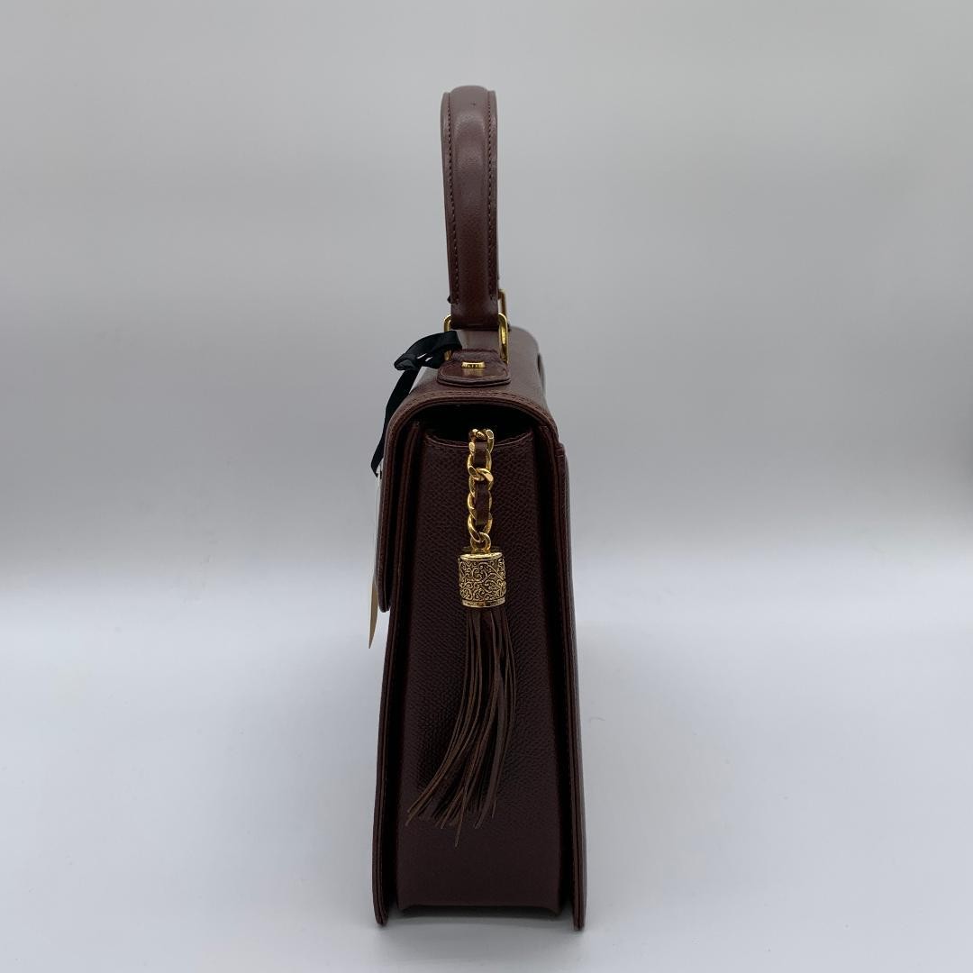 Valentino Garavani Leather Handbag Brown Top Handle Luxury Bag Women's Japan thumbnail 4