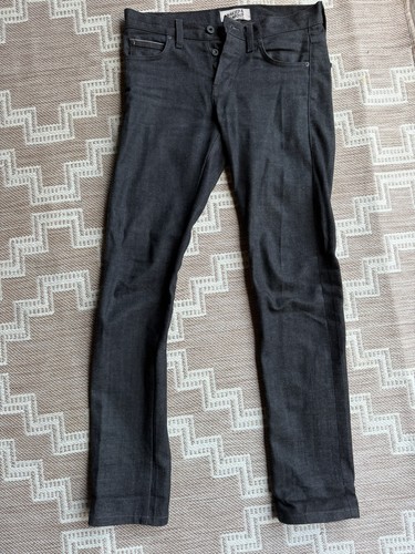 Naked & Famous Denim Men's Skinny Jeans Selvedge Black/Gray Stretch Size 29