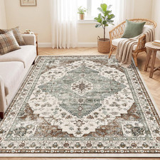Heraldry Medallion Washable Area Rug - 5x7