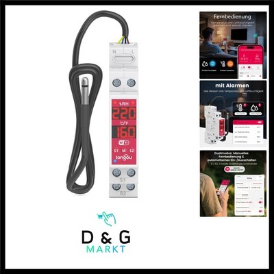 Digitales Display Temperatur Hutschiene DIN, Regler Thermostat mit NTC Sonden...