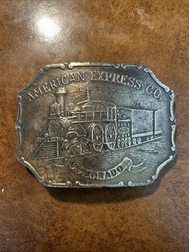 VINTAGE AMERICAN EXPRESS CO. BELT BUCKLE BRASS Colorado