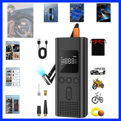 Tire Inflator Portable Air Compressor, 150 PSI Fast Inflation Cordless Air Pu...