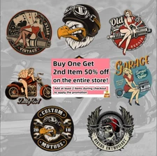 Set of 7 Retro Skeleton Skull US Eagle Decal Motorcycle Car Helmet Vinyl Sticker