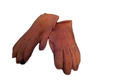 Antique Victorian Pair Of Soft Leather Gloves Childs Size Snap Indicates 1886