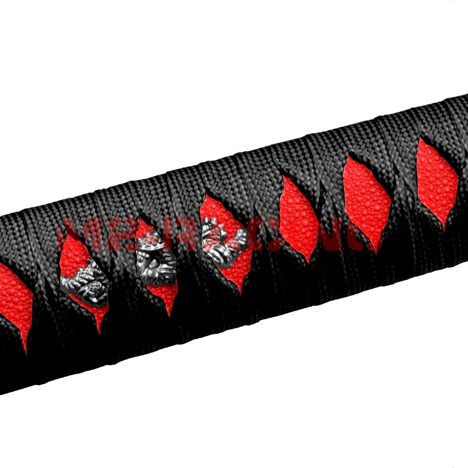 Espada Samurai Negro Rojo Perilla de Cambio Aleación Katana Adaptadores Universal 15cm Foto 4 de 4