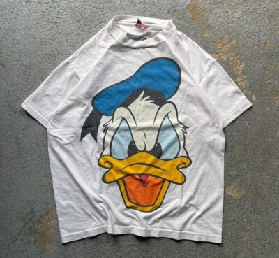 90s DONALD Duck big face Vintage Cartoon Movie T Shirt Reprint S-5XL
