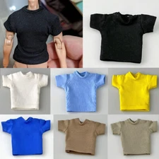 1/12 Scale Male Soldier T-Shirt Short Sleeve Clothes Model for 6" Action Figure
