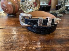 Mex. James Reid style Sterling Silver/ 10 K Belt Buckle Set 29-31-1.1/8 /.75