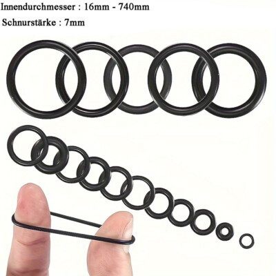 Black O-Rings Nitrile (NBR) Rubber Metric Oring Seals Gasket 7mm Cross Section