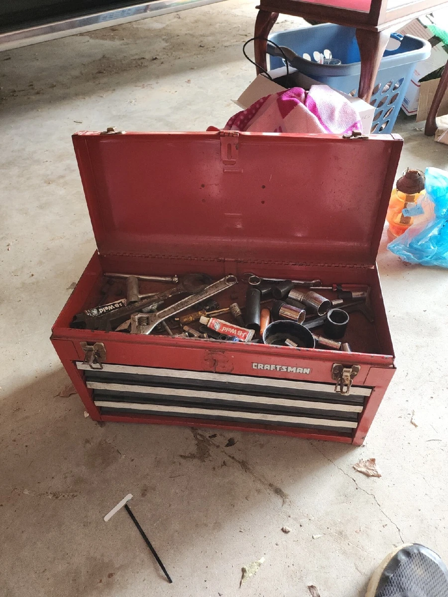 CRAFTSMAN Toolbox 3-Drawer Metal Portable Chest Toolbox Red