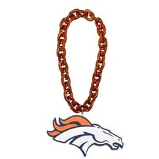 New Football Denver Broncos Orange Fan Chain Necklace Foam Made in USA