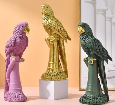 10 in parrot Resin, plaster, soap, beeswax candle mold 023