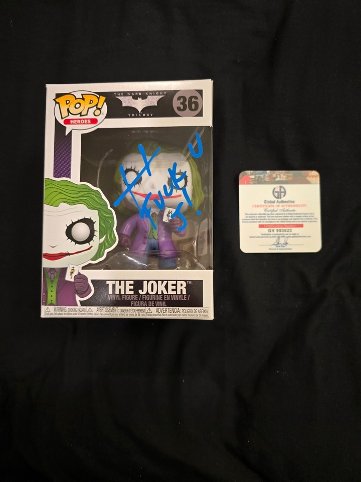 Pop 36 Funko Pop 36 - The Dark Knight Trilogy - The Joker - Signed by Jared ...