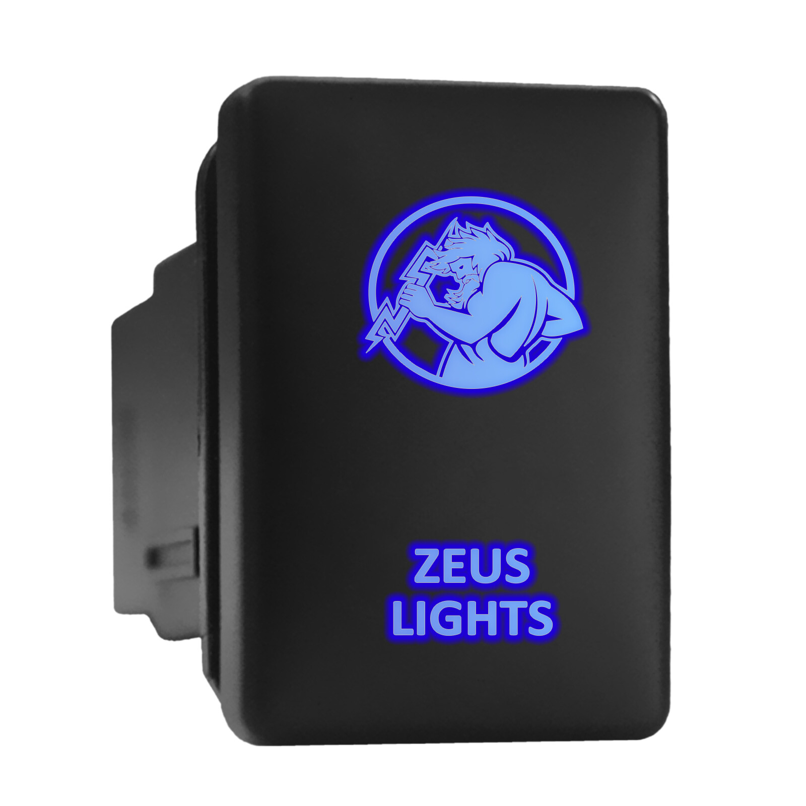 Blue LED Backlit Short Push Button Switch for Toyota 1.28x0.87in