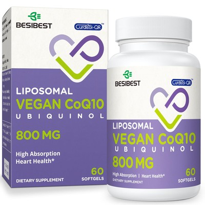 Liposomal Ubiquinol CoQ10 800 MG Softgel, High Absorption CoQ10 Ubiquinol Sup...
