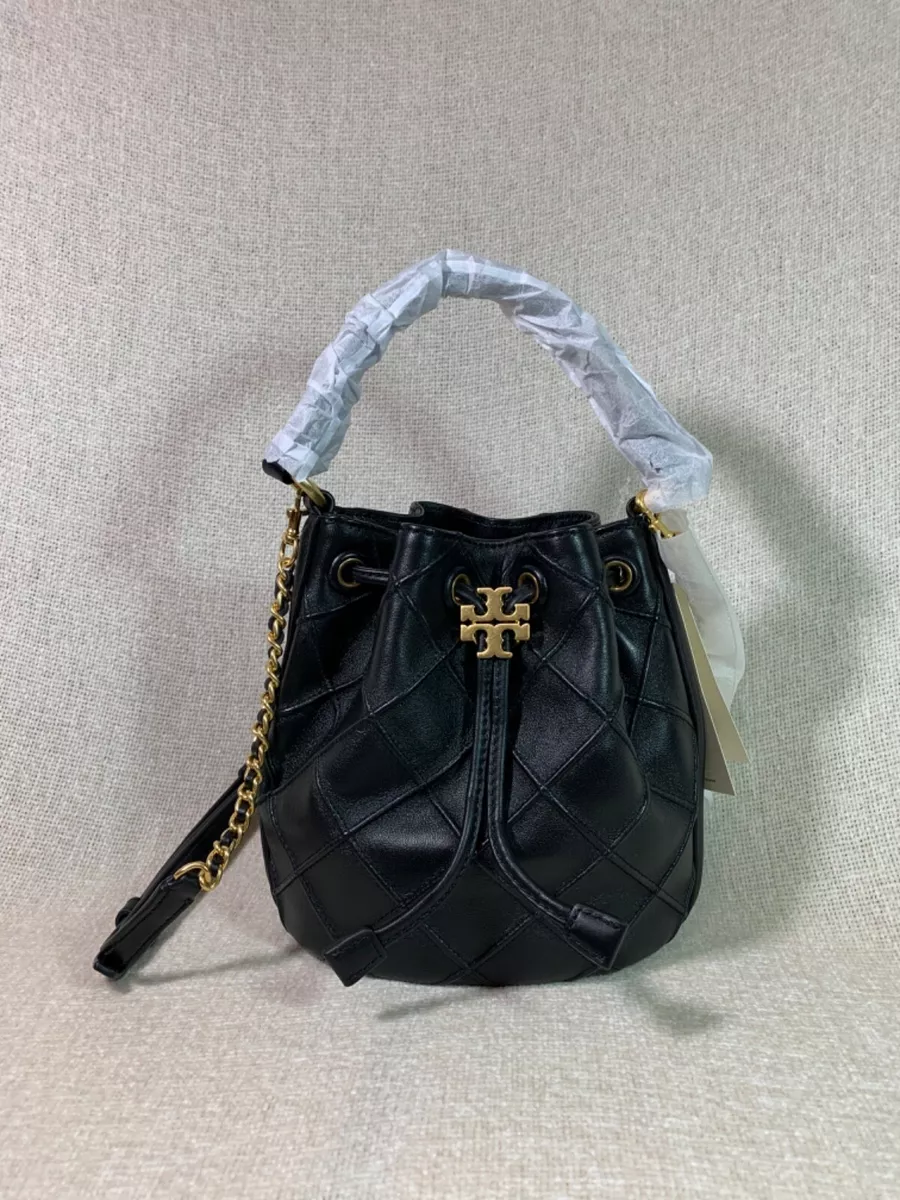 Shop Tory Burch Mini Fleming Soft Quilted Leather Bucket Bag