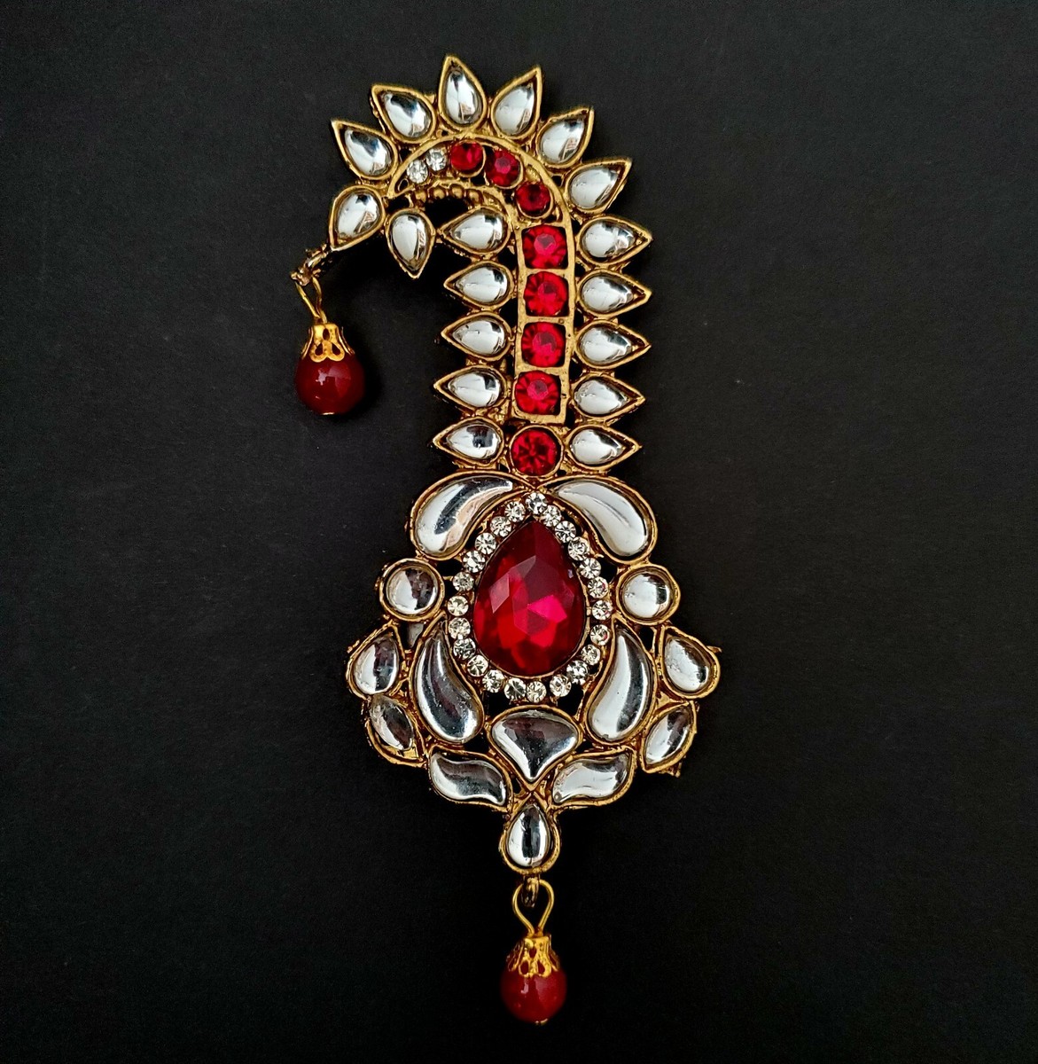 Traditional Groom Turban Pagri Kalgi Brooch Pin Men's Wedding Jewellery-BLR