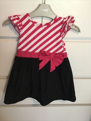 Muskat Mädchen Alter 18-24 Monate schwarz/pink & weiß Kleid. top zustand