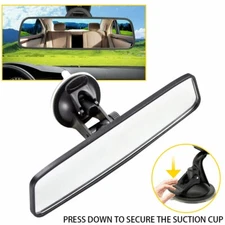 Car Interior Mirror View Rear Wide Flat Cup Suction Universal Angle Adjustable