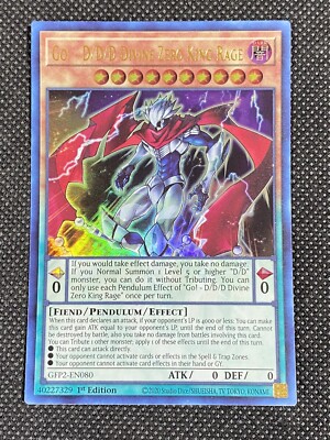 YuGiOh! - Go! D/D/D Divine Zero King Rage GFP2-EN080 Ultra Rare 1st Edition NM