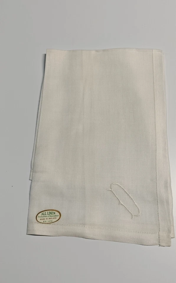 White Irish Made Linen Men'S Handkerchief with Name Initials(16X16) 6 Pack - Image 3 of 3