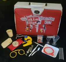 RARE Vintage HASBRO Junior DOCTOR Nurse KIT Mid Century 18 pc Toy Child's 1960s