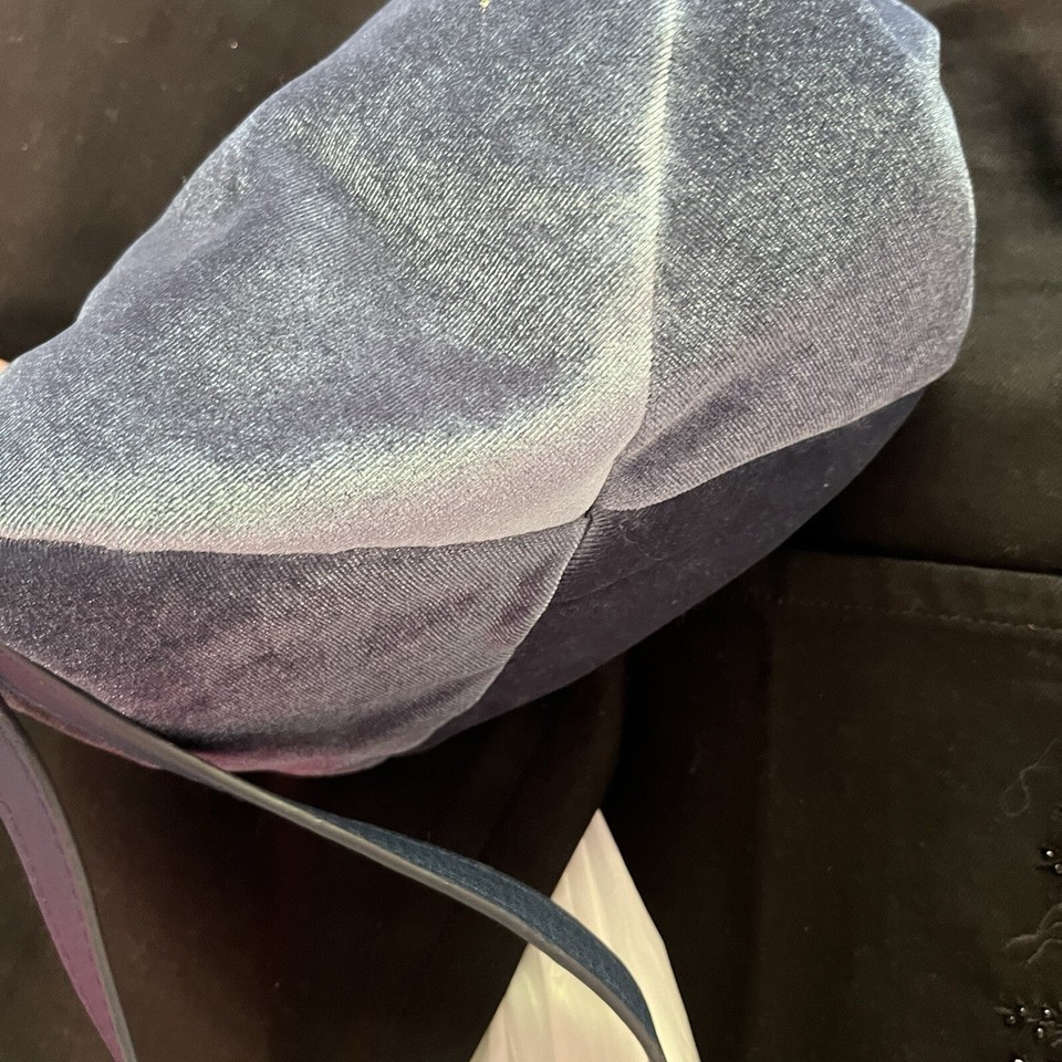 LC Lauren Conrad Velvet Small Baby Blue Crossbody Bag OS New With Tags