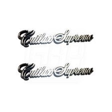 1978-1988 Cutlass Supreme Sail Panel Script Emblem Repro Pair Gm Part 20085597