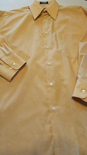 Mens 16 32-33 Gold Yellow Long Sleeve Button Front Dress Shirt Axcess Claiborn