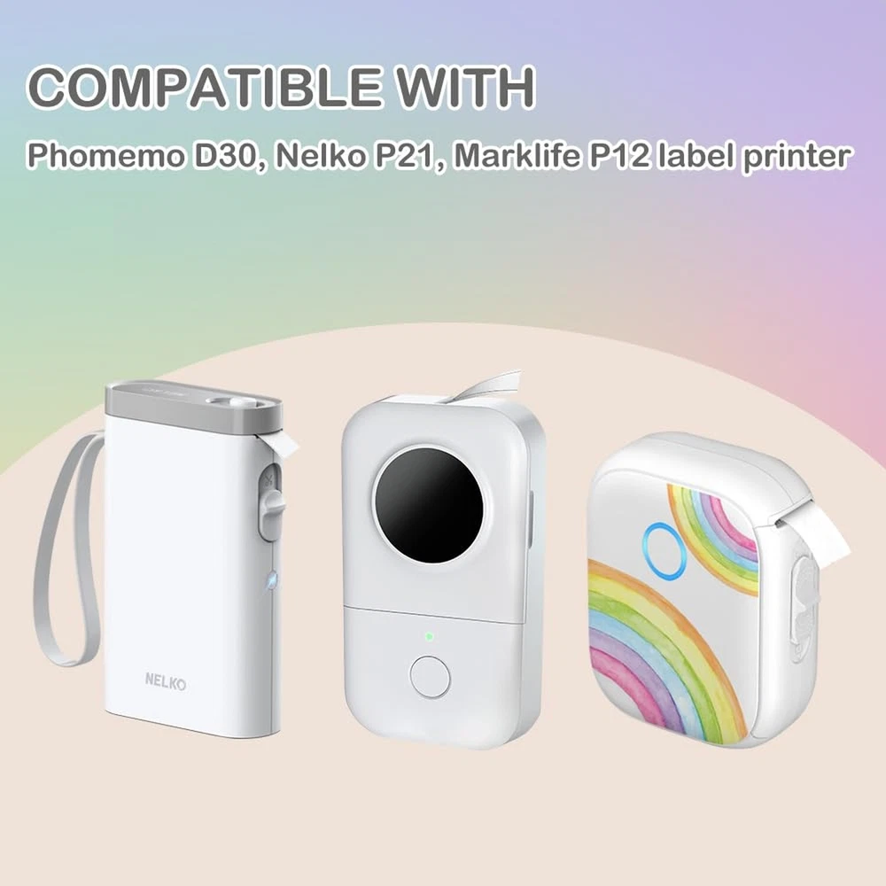 Phomemo D30 Label Maker Tape – White Thermal Sticker Roll Compatible  